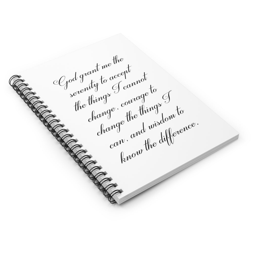 Serenity Prayer Spiral Notebook – Ruled Journal for Prayer, Recovery & Daily Reflection