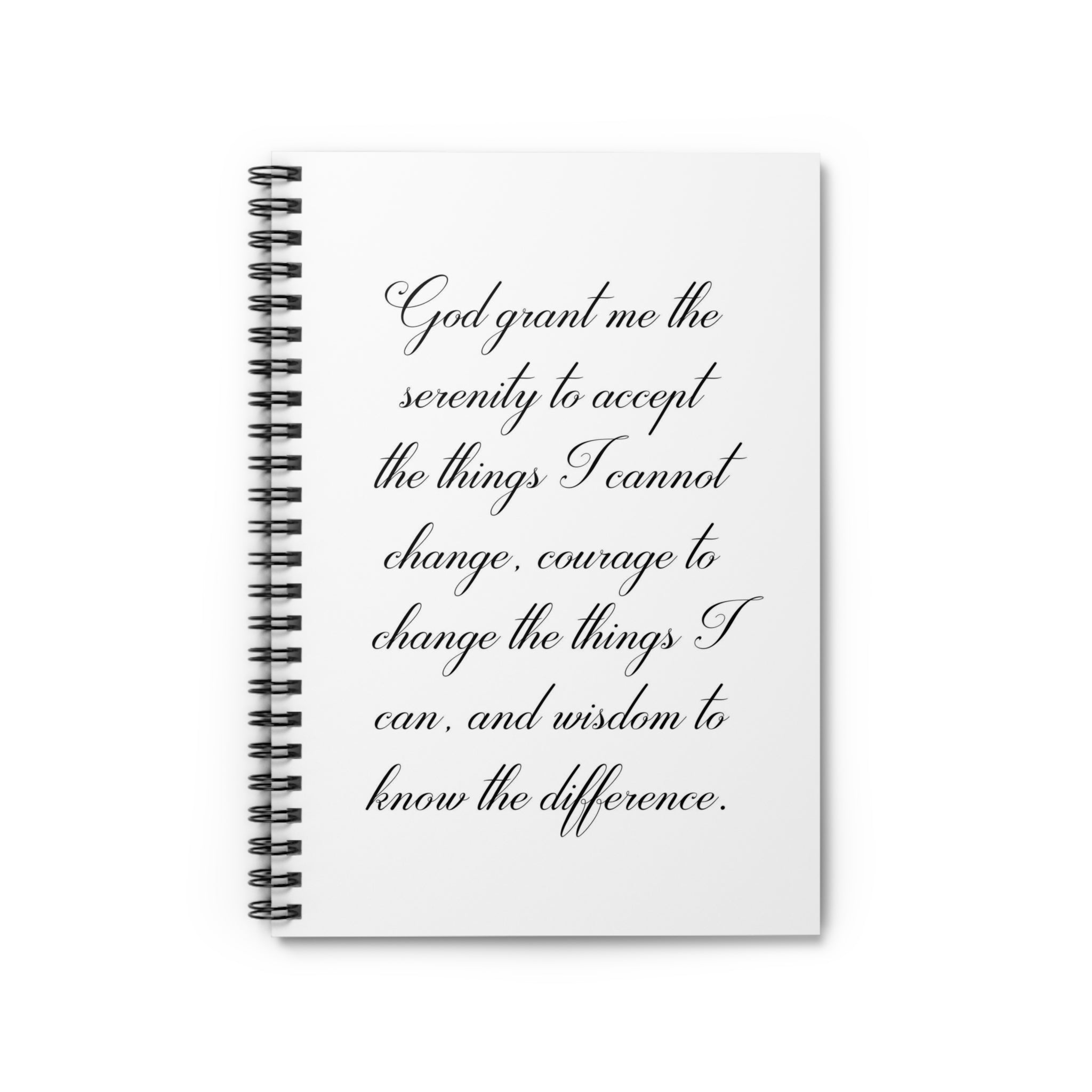 Serenity Prayer Spiral Notebook – Ruled Journal for Prayer, Recovery & Daily Reflection