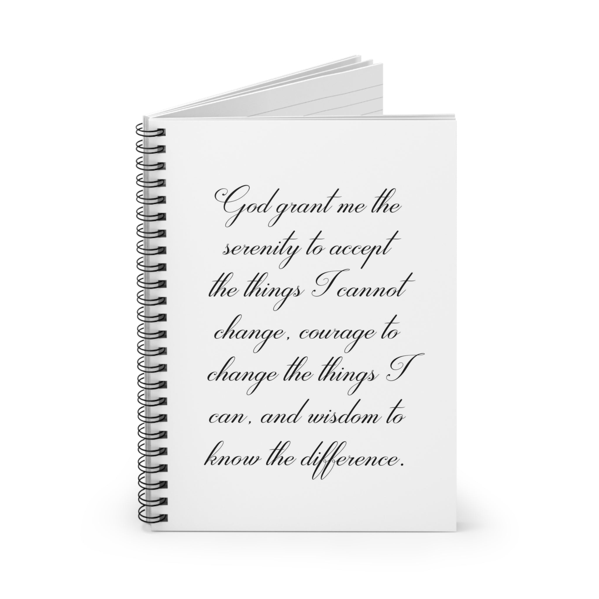Serenity Prayer Spiral Notebook – Ruled Journal for Prayer, Recovery & Daily Reflection