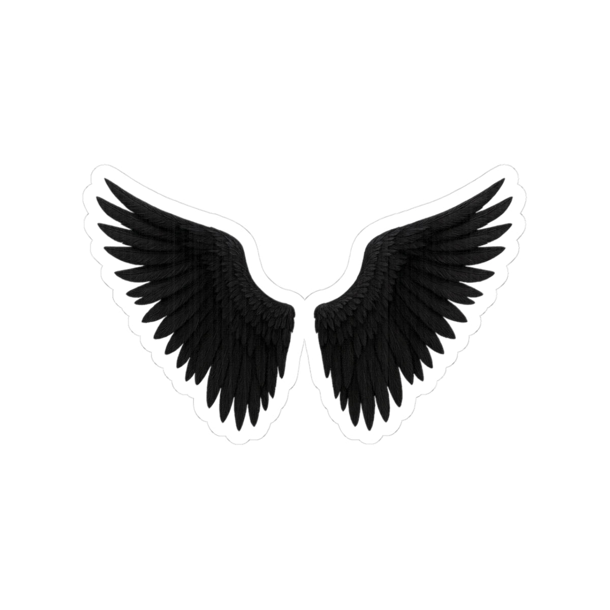 Black Angel Wings Sticker – Gothic Laptop & Skateboard Decal