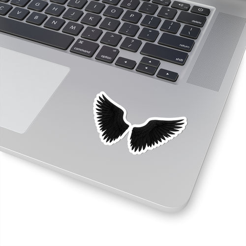 Black Angel Wings Sticker – Gothic Laptop & Skateboard Decal