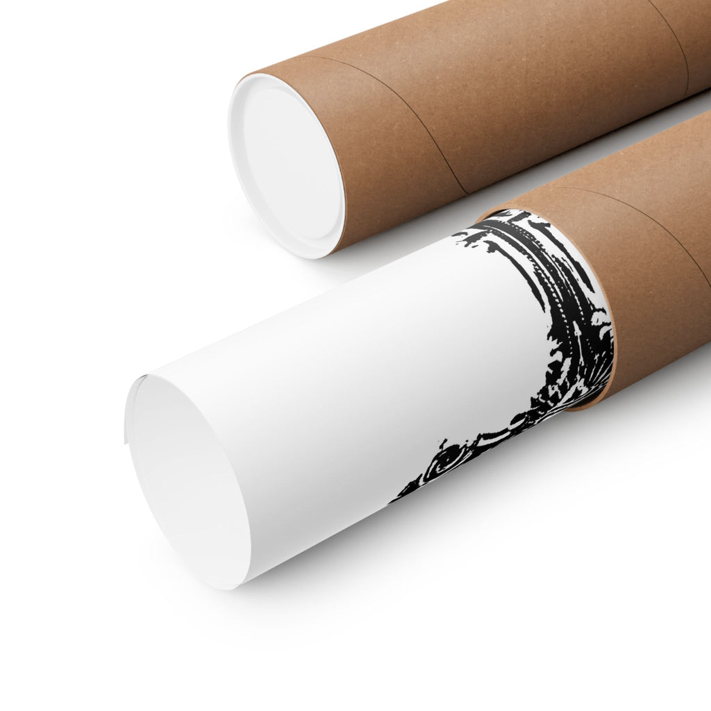 Ornate Black Cross Matte Poster — Gothic Religious Wall Art